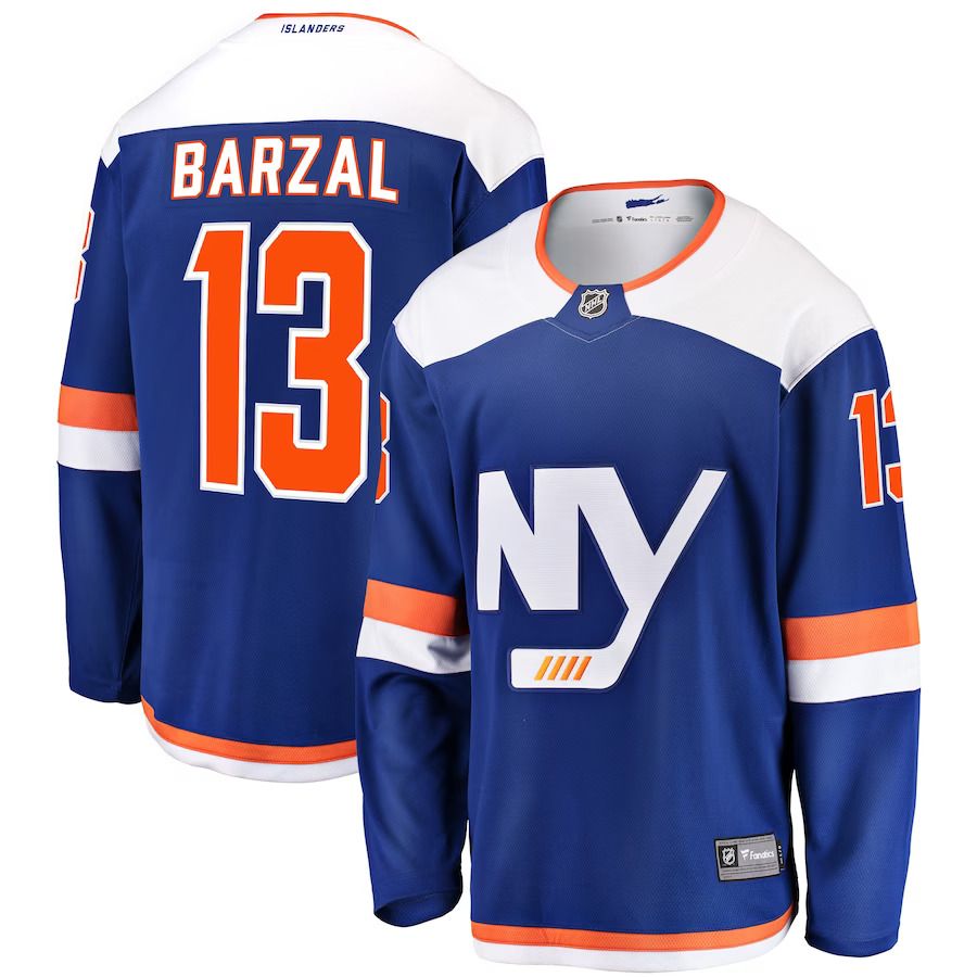 Men New York Islanders #13 Mathew Barzal Fanatics Branded Blue Alternate Breakaway NHL Jersey